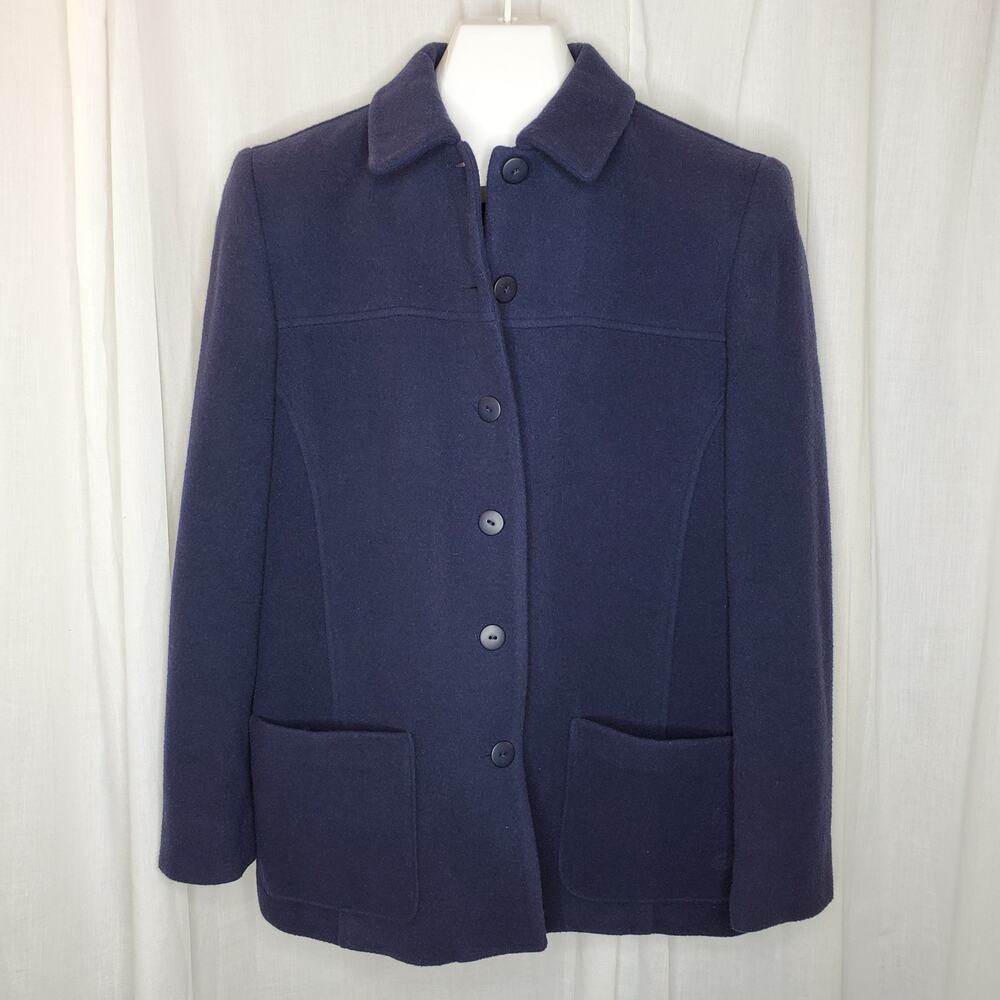 Land's End Navy Lambswool Blazer Size 10